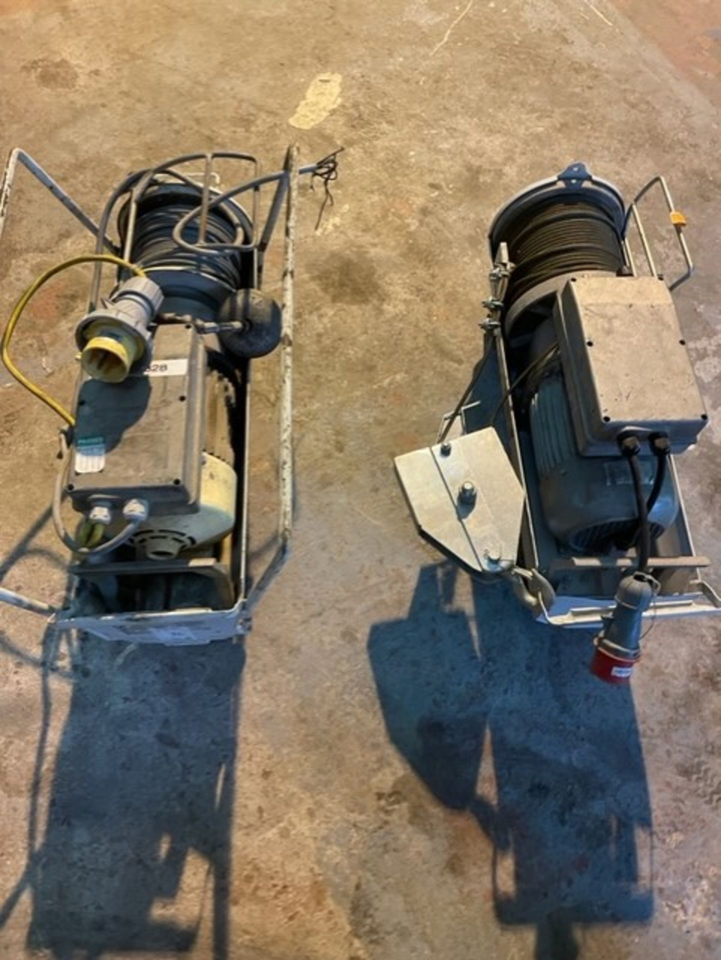 2 x gantry hoists in need of attention one is 110 the other is 415 volts one has pulley
