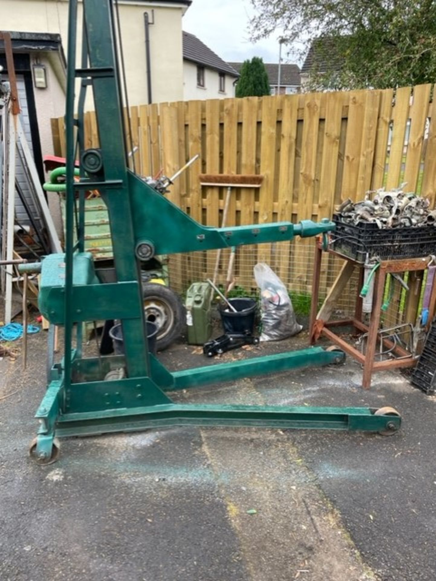 Old old manual crane for lifting all in working order heavy heavy very handy for certain things
