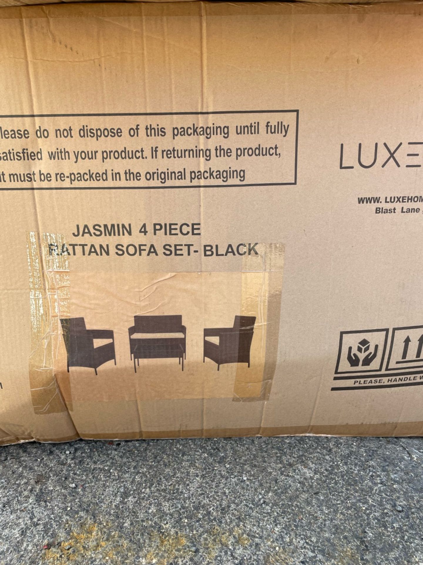 Jasmin 4 piece rattan sofa set in black