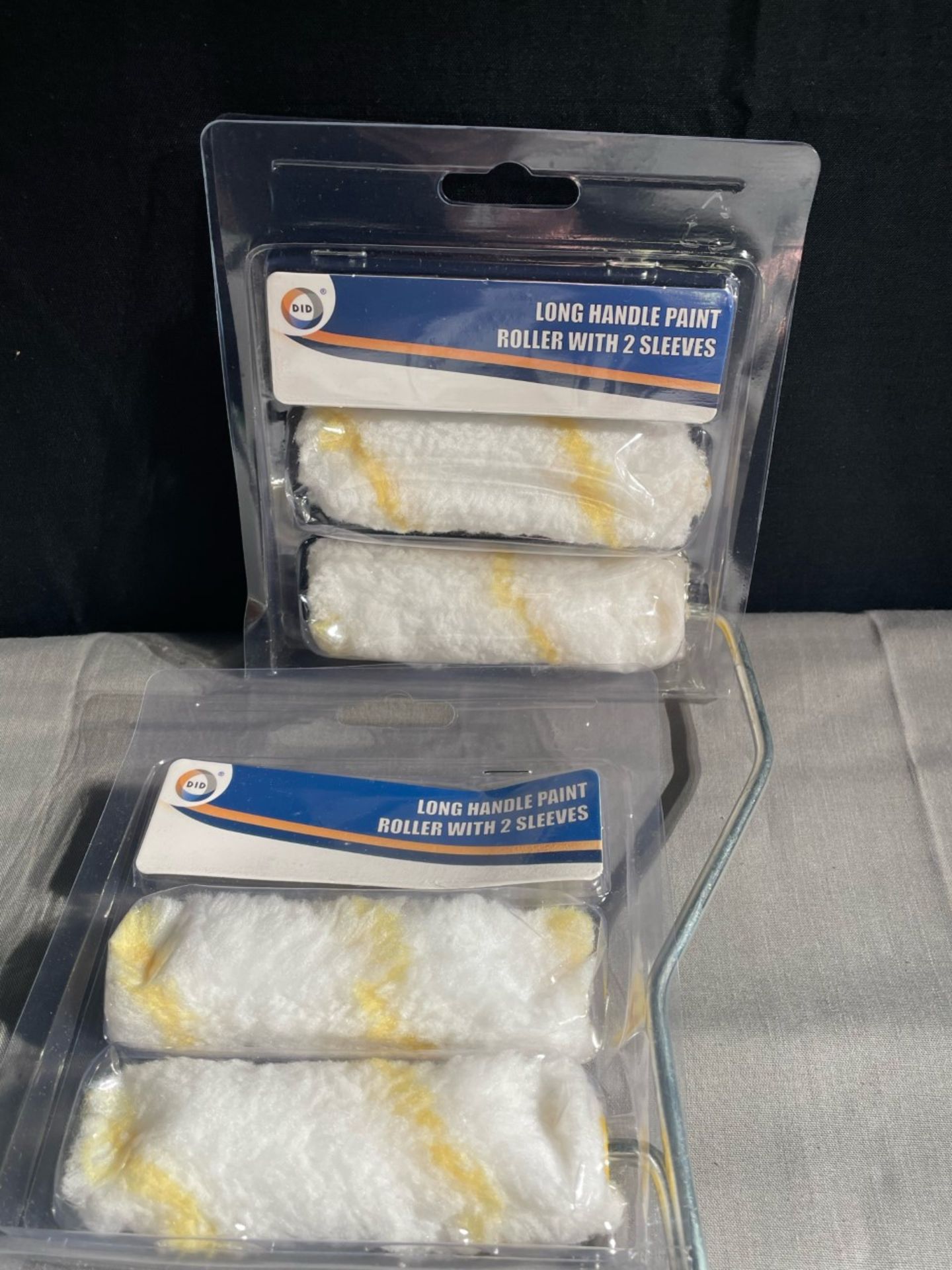 2x new long handled mini paint roller set with 2 sleeves in each packet. - Image 2 of 2