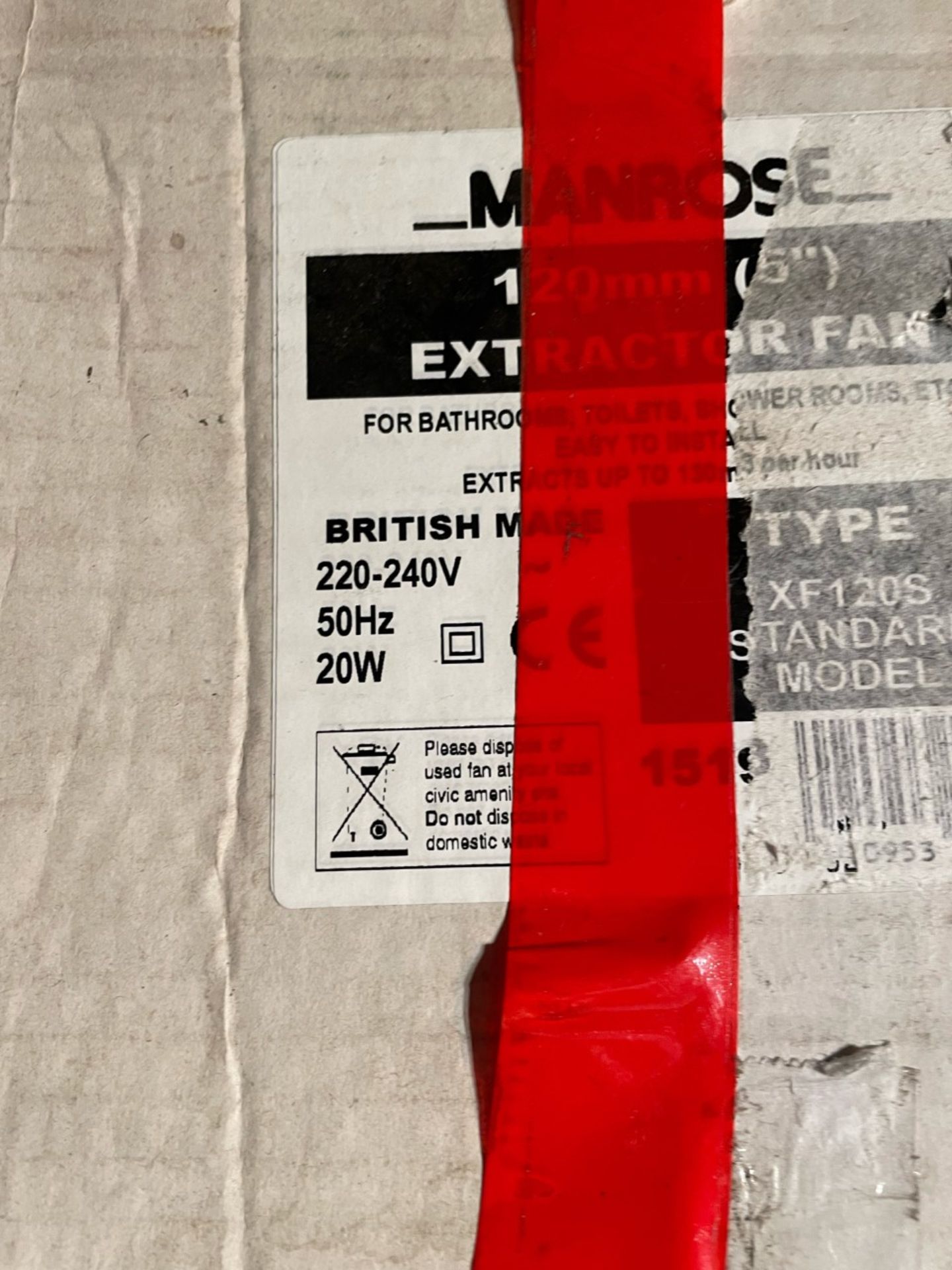 1x new in box 120mm 5” manrose extractor fan - Image 2 of 2