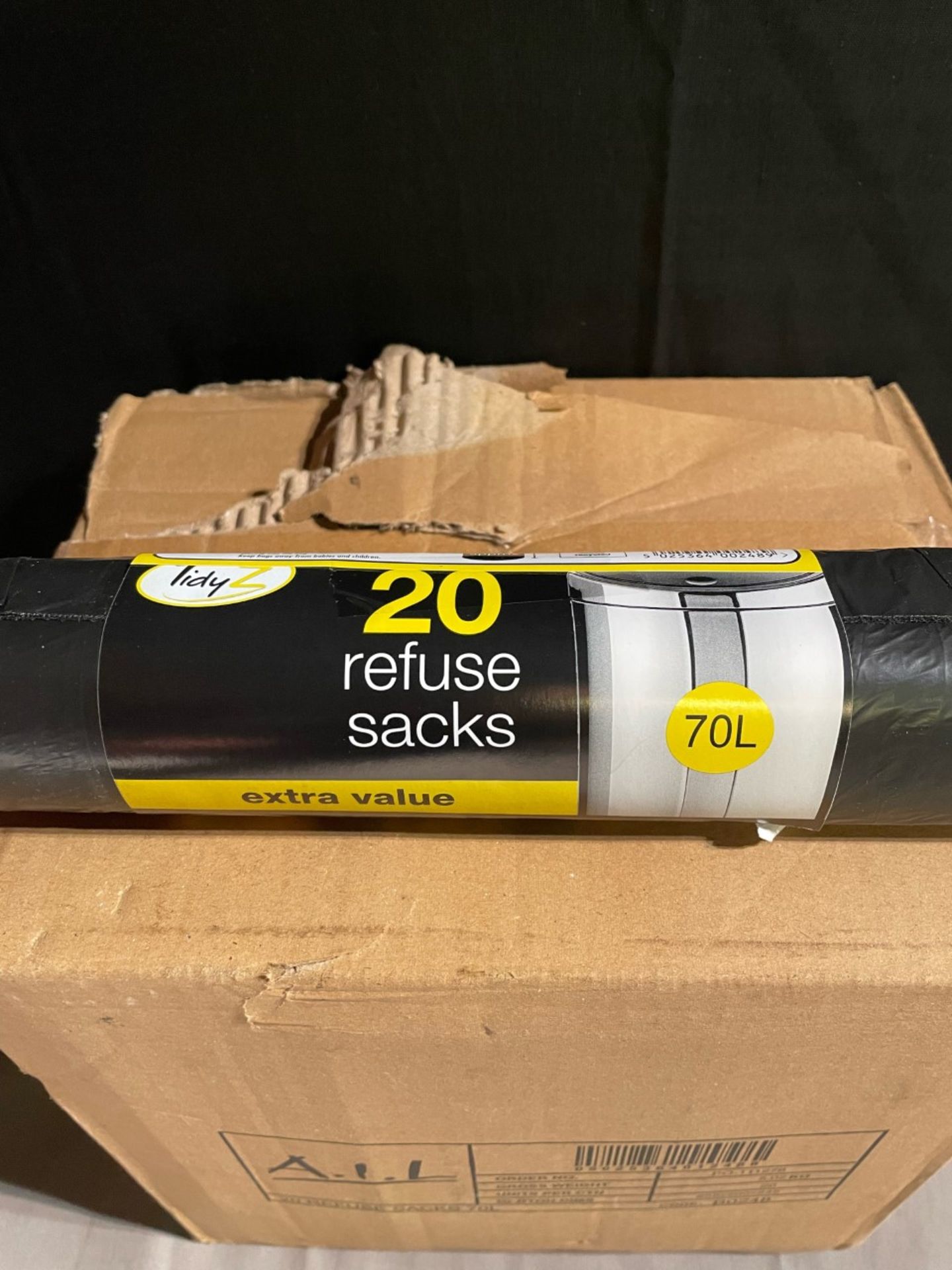 1x new box of 20 rolls of 20 70L black refuse sacks. - Image 2 of 2