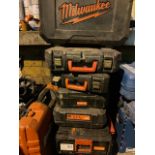 Job lot of 7 milwaukee power tool boxes. No tools are included in this item