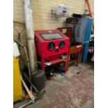 Sand blasting unit unused it is 1.5 high x 60 girth x 90 wide glass is complete with it has the