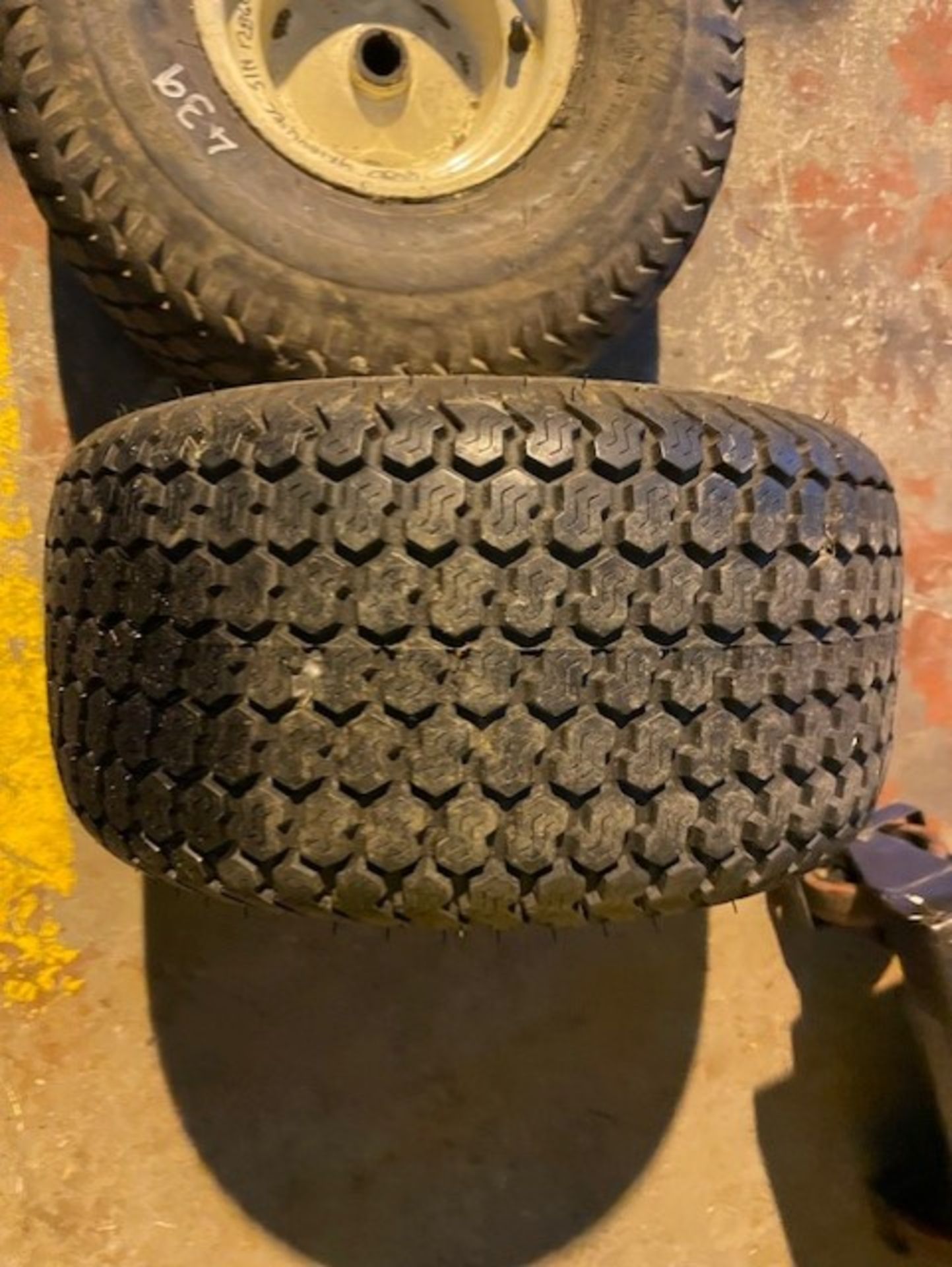 2 x Tyres and wheels single hole type new unused - Image 2 of 3