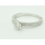 *NO RESERVE* 0.52ct Diamond Ring, 18K White Gold (GH Vs-Si)