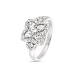 *NO RESERVE* 0.85ct Natural Diamond Cluster Ring, 18K White Gold (FG Vs/Si)