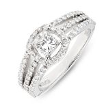 *NO RESERVE* 1.04ct Princess Cut Diamond Ring on Split band, 18K White Gold