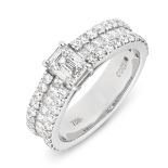 2.10ct Diamond Ring, 18K White Gold