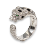 *NO RESERVE* Leopard Diamond Ring, 18K White Gold, 1.70ct Diamonds (GH Si)