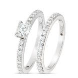 *NO RESERVE* 0.96ct Diamond Ring Set, Soliatir Ring and Eternity Ring (H VS2) (WGI9624136185)