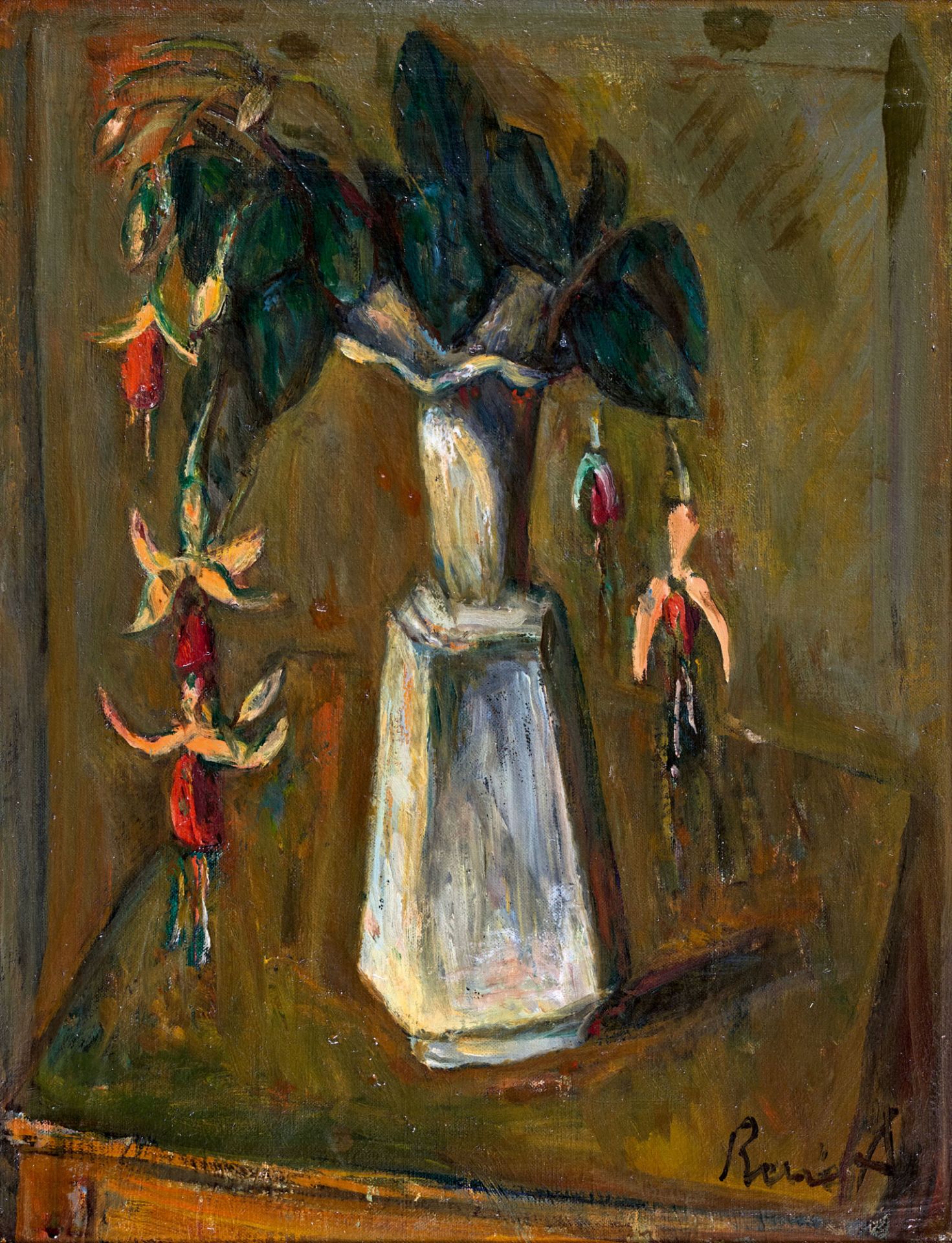 AUBERJONOIS, RENÉ: "Nature morte (fuchsias)".