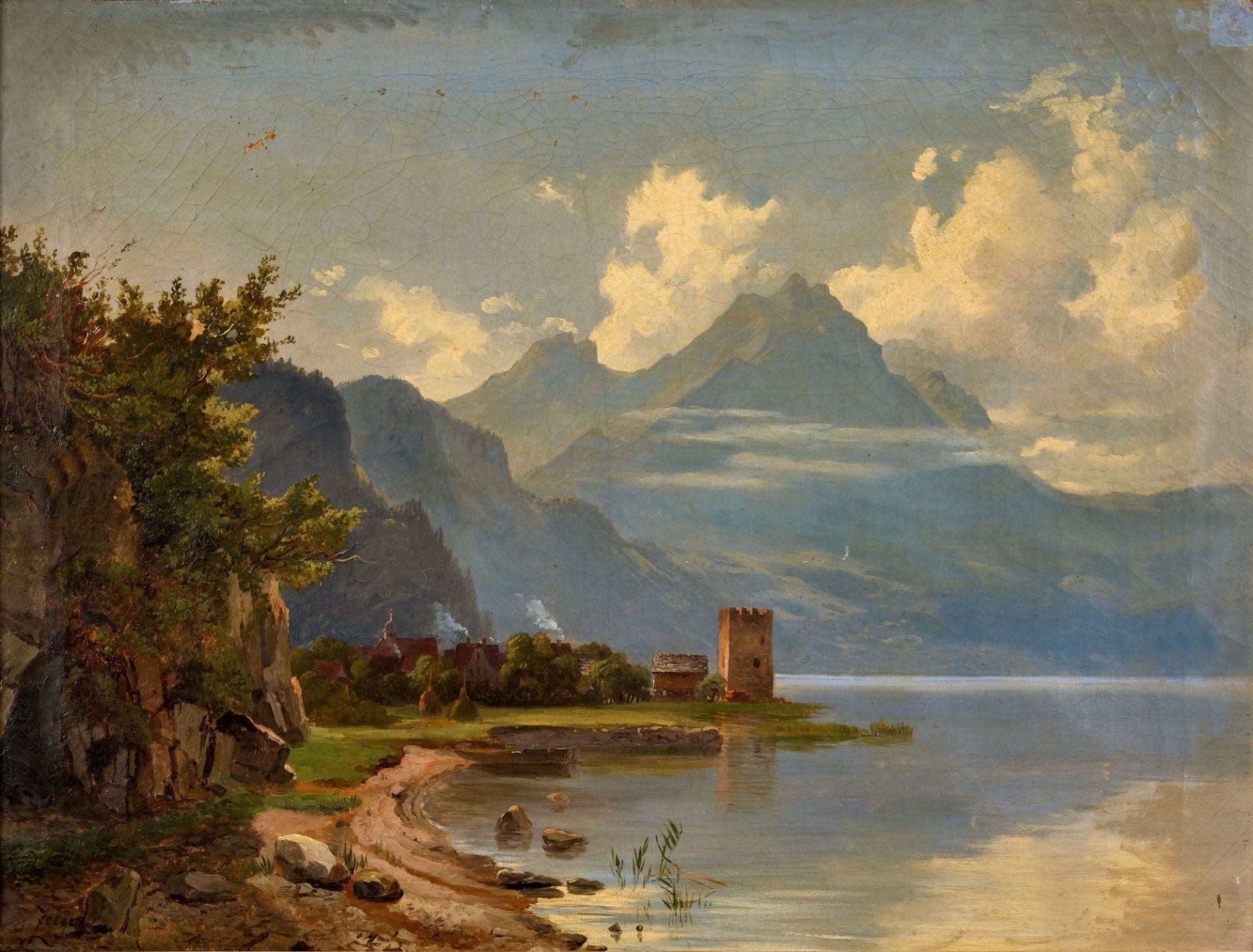 ZELGER, JAKOB JOSEPH: Am Vierwaldstättersee bei Stansstad.