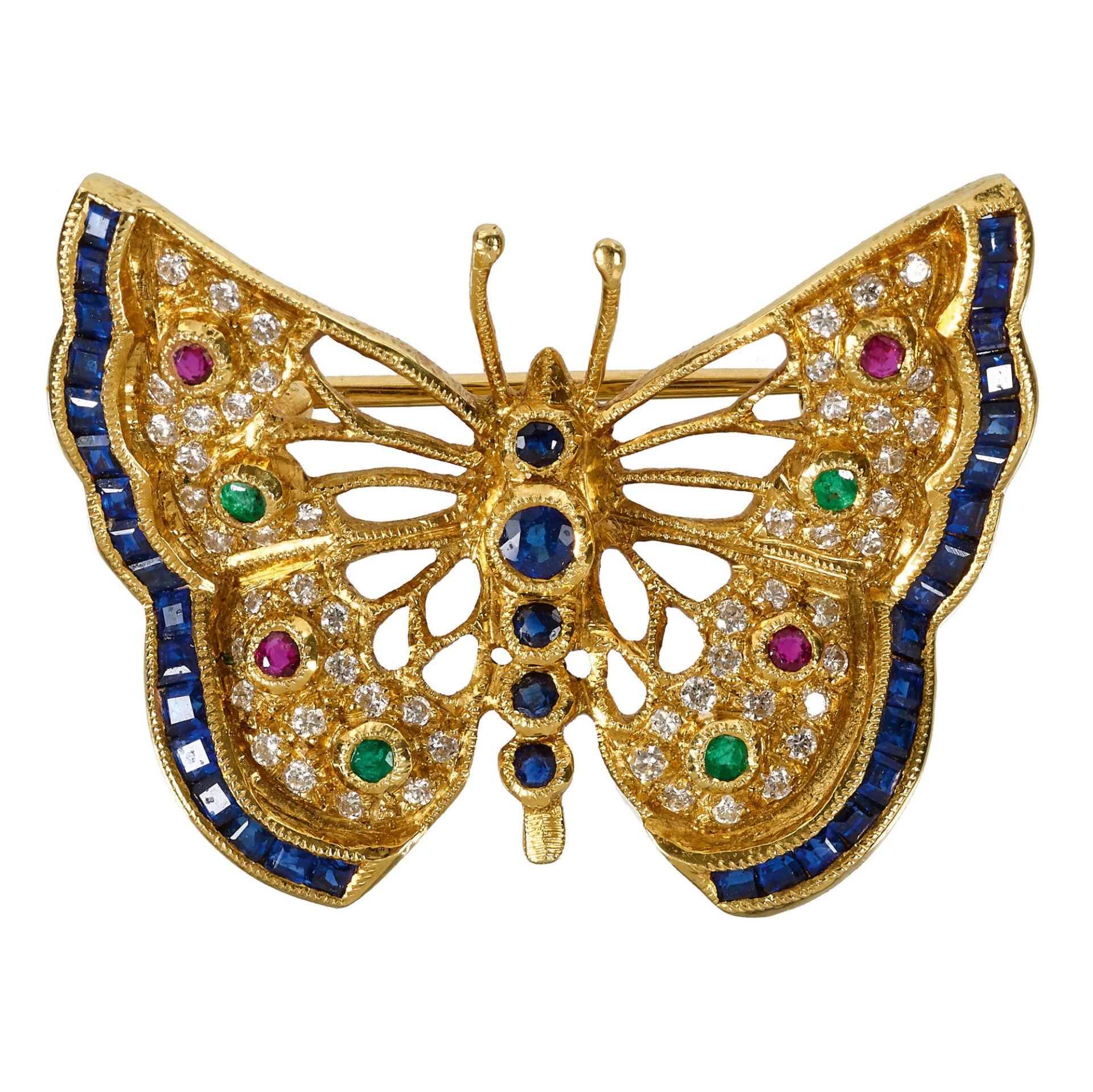 EDELSTEIN-BROSCHE / Gemstone-brooch 