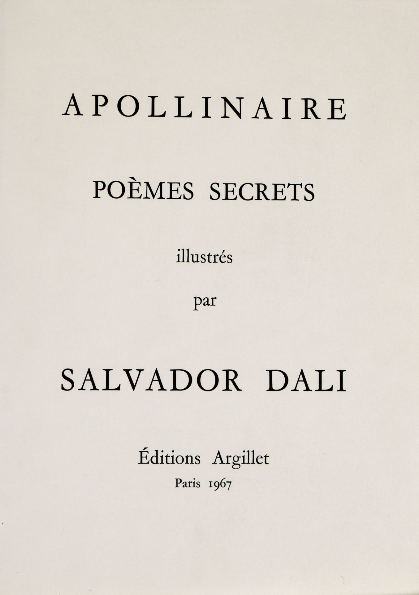 DALÍ, SALVADOR: Guillaume Apollinaire: "Poèmes secrets". - Bild 2 aus 3