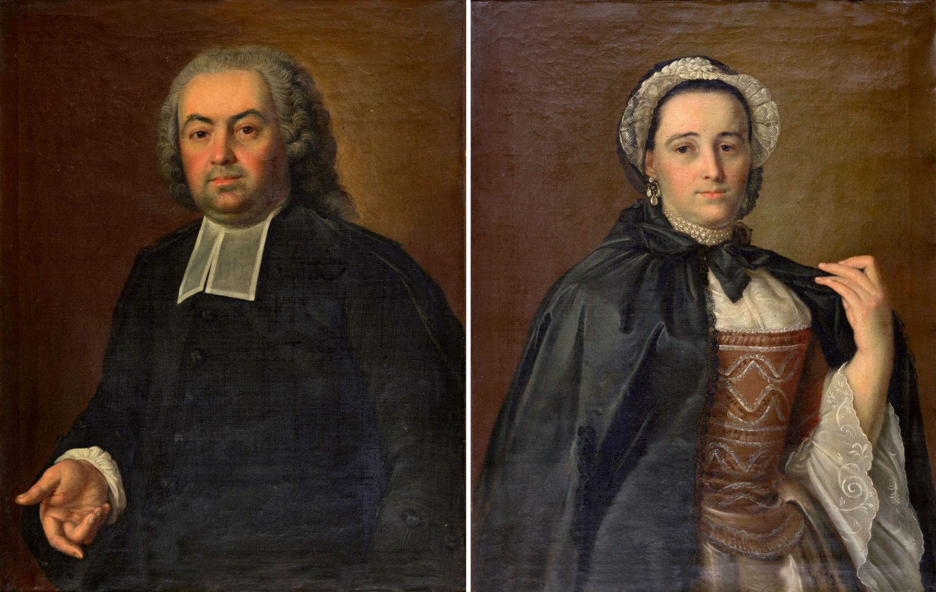 BARTH, SIGMUND: Porträt von Emanuel Rohr (1725-1805) und Susana Rohr (1736-1812). Gegenstücke.