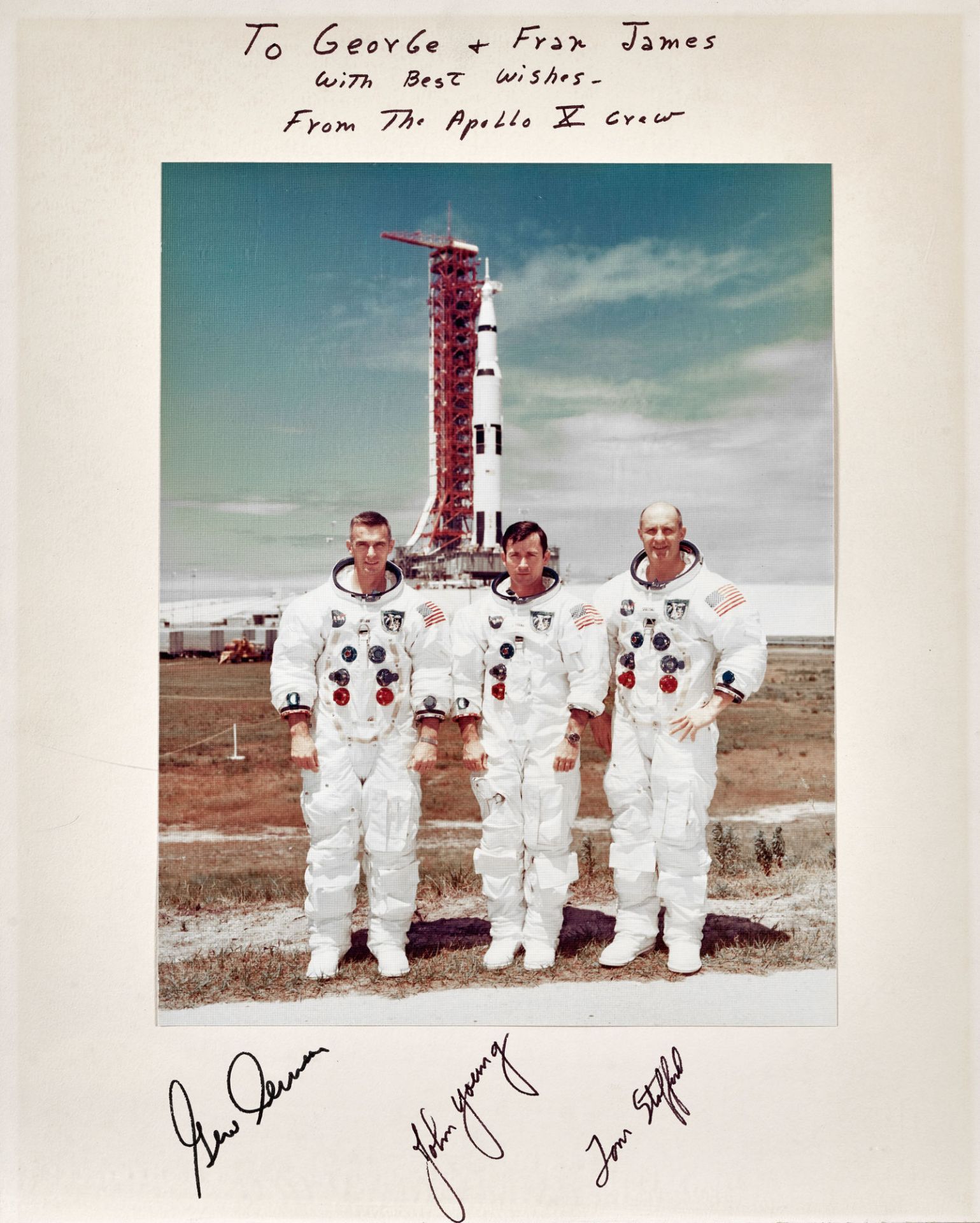 ANONYM: "Best wishes from the Apollo X Crew".