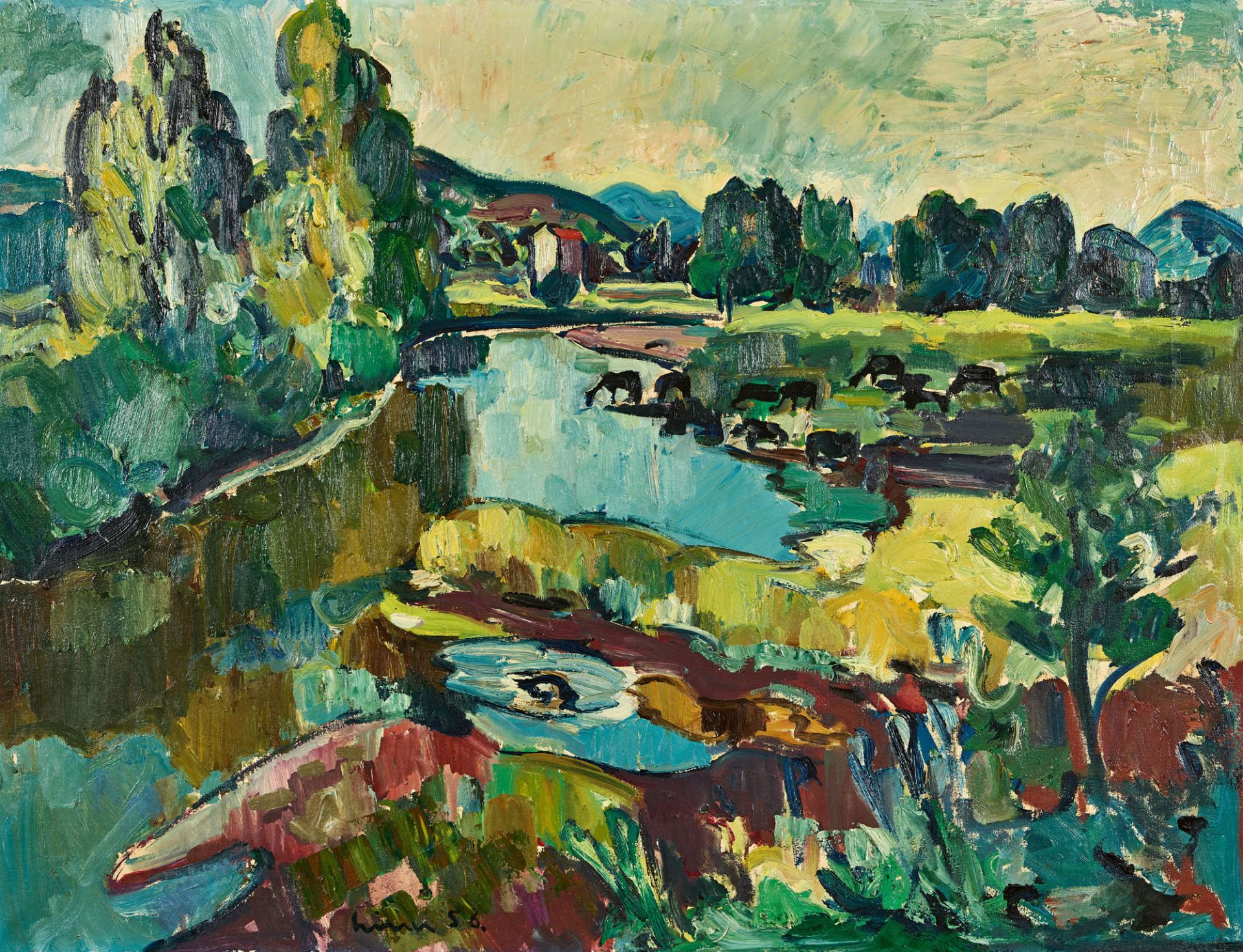 LINER, CARL WALTER: Südliche Flusslandschaft.