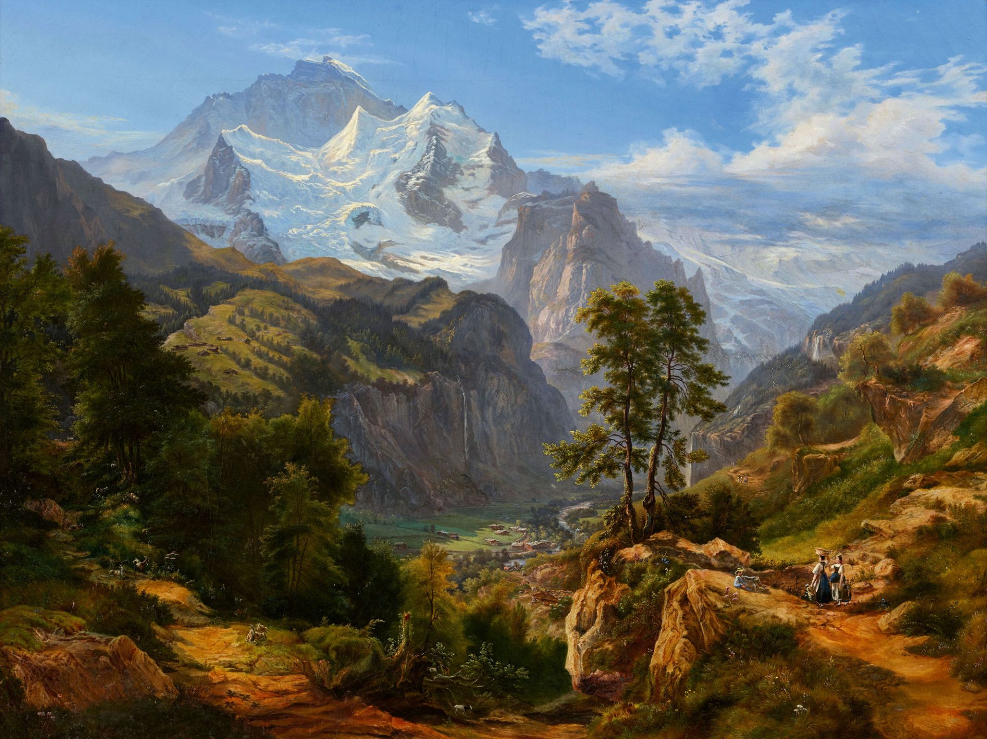 WINTERLIN, ANTON, Zugeschrieben - Attributed: Lauterbrunnental mit Jungfraumassiv.