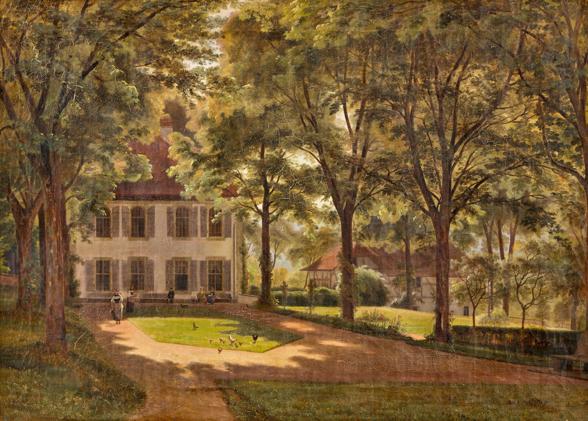 BONSTETTEN, ABRAHAM SIGMUND AUGUST VON: Schlössli Sinneringen mit Park.