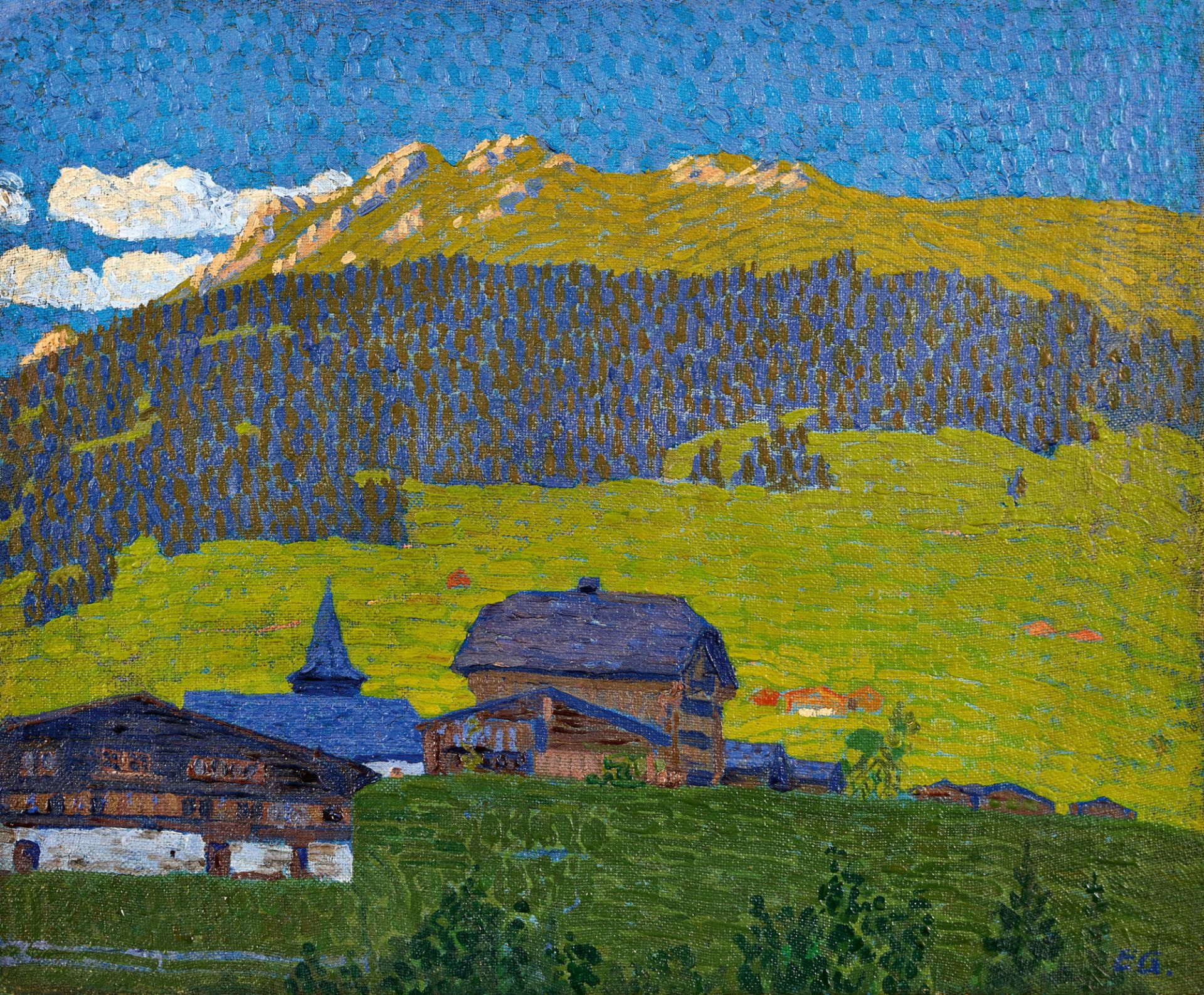 GEIGER, ERNST SAMUEL: "Landschaft bei Lauenen".