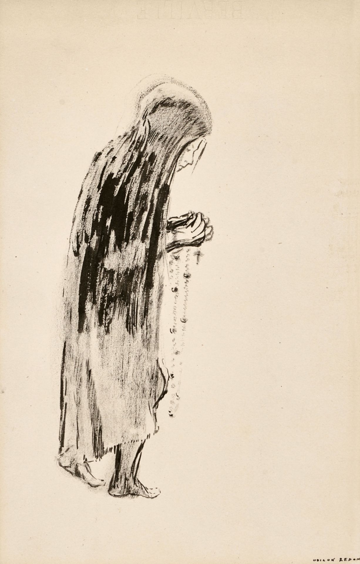 REDON, ODILON: Vieille femme au rosaire.