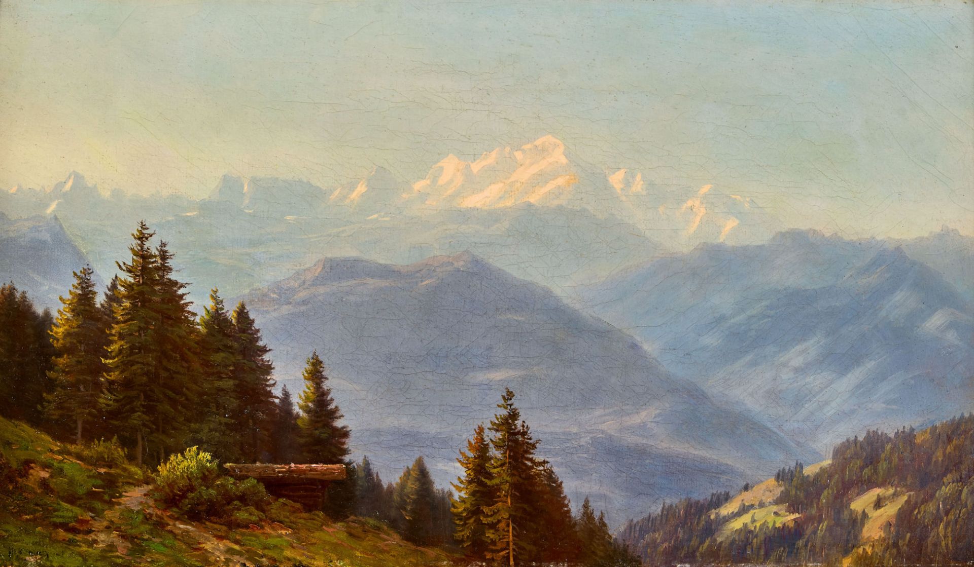 GEORGE-JULLIARD, JEAN PHILIPPE: Vue sur le Mont Blanc.