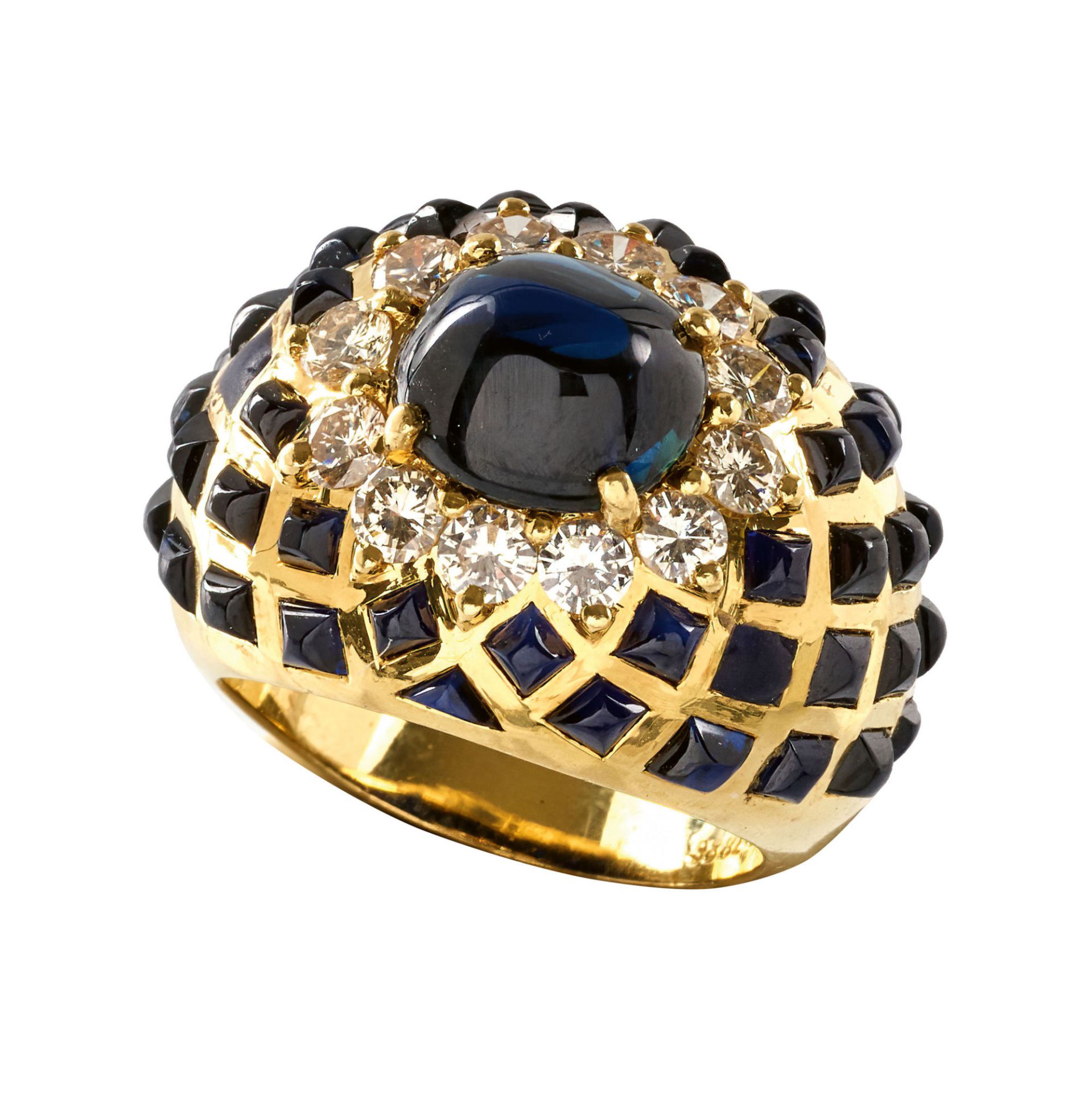 SAPHIR-BRILLANT-RING / Sapphire-diamond-ring 