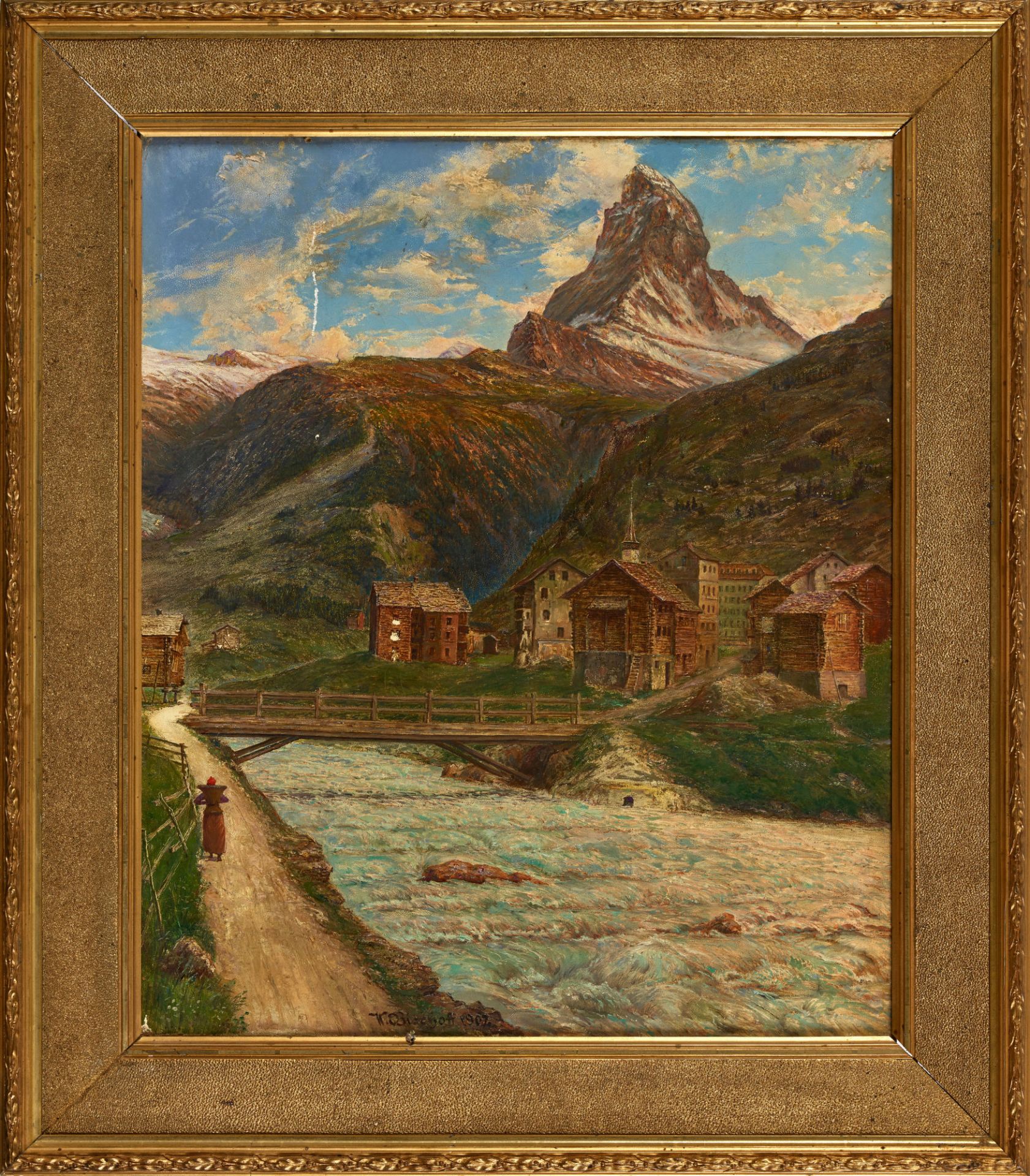 BISCHOFF, WILHELM: Zermatt mit Matterhorn. - Bild 2 aus 2