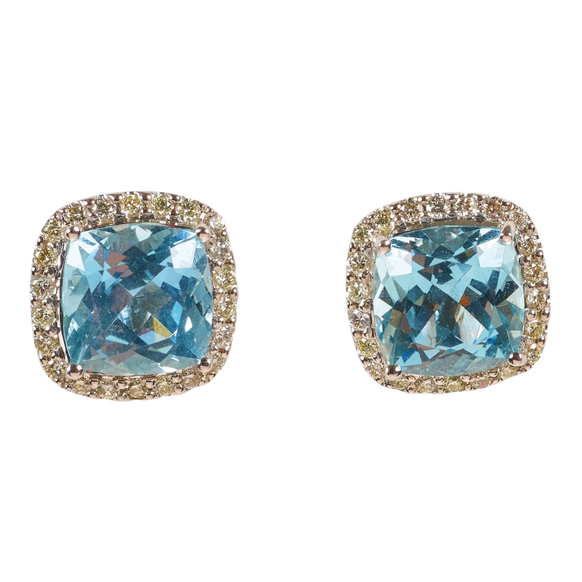 AQUAMARIN-DIAMANT-OHRSTECKER / Aquamarine-diamond-earrings