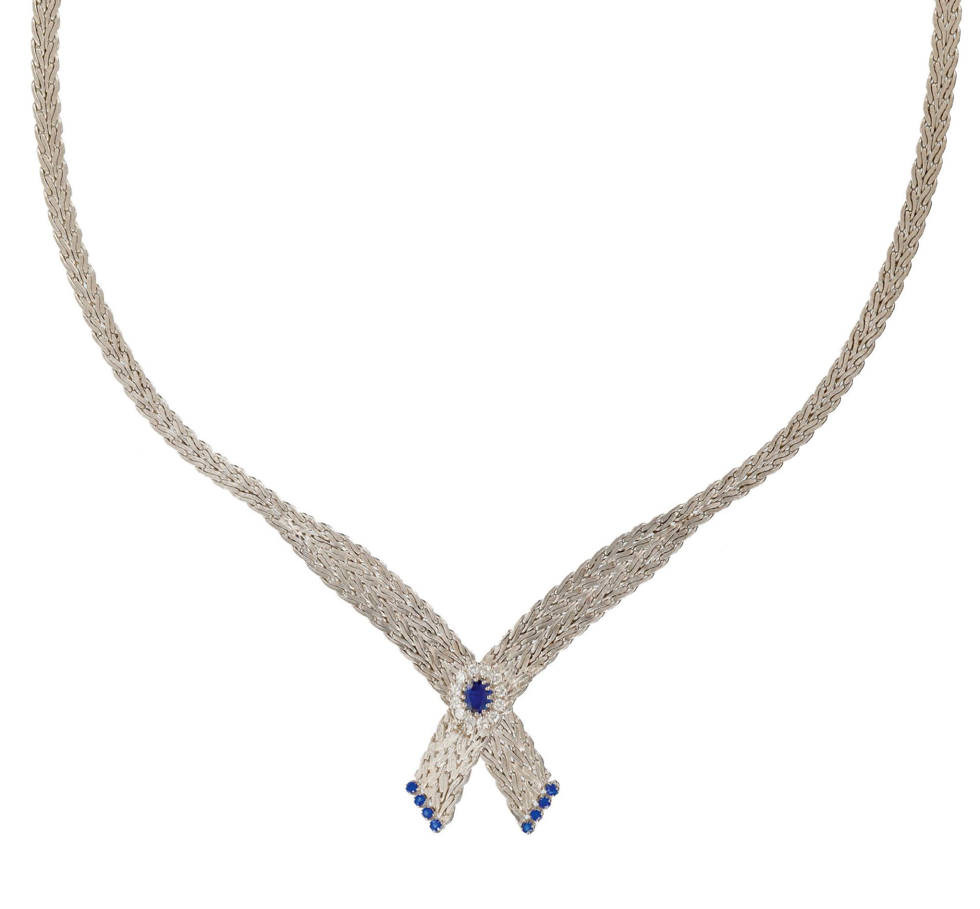 SAPHIR-BRILLANT-COLLIER / Sapphire-diamond-necklace  - Bild 2 aus 2