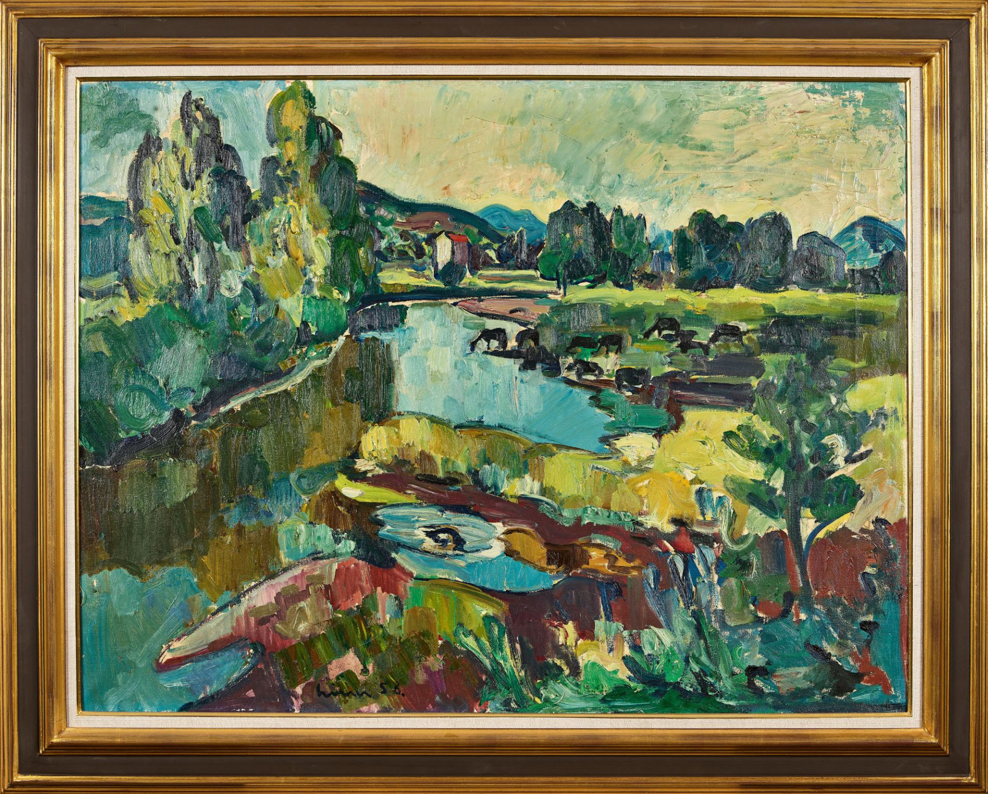 LINER, CARL WALTER: Südliche Flusslandschaft. - Bild 2 aus 2