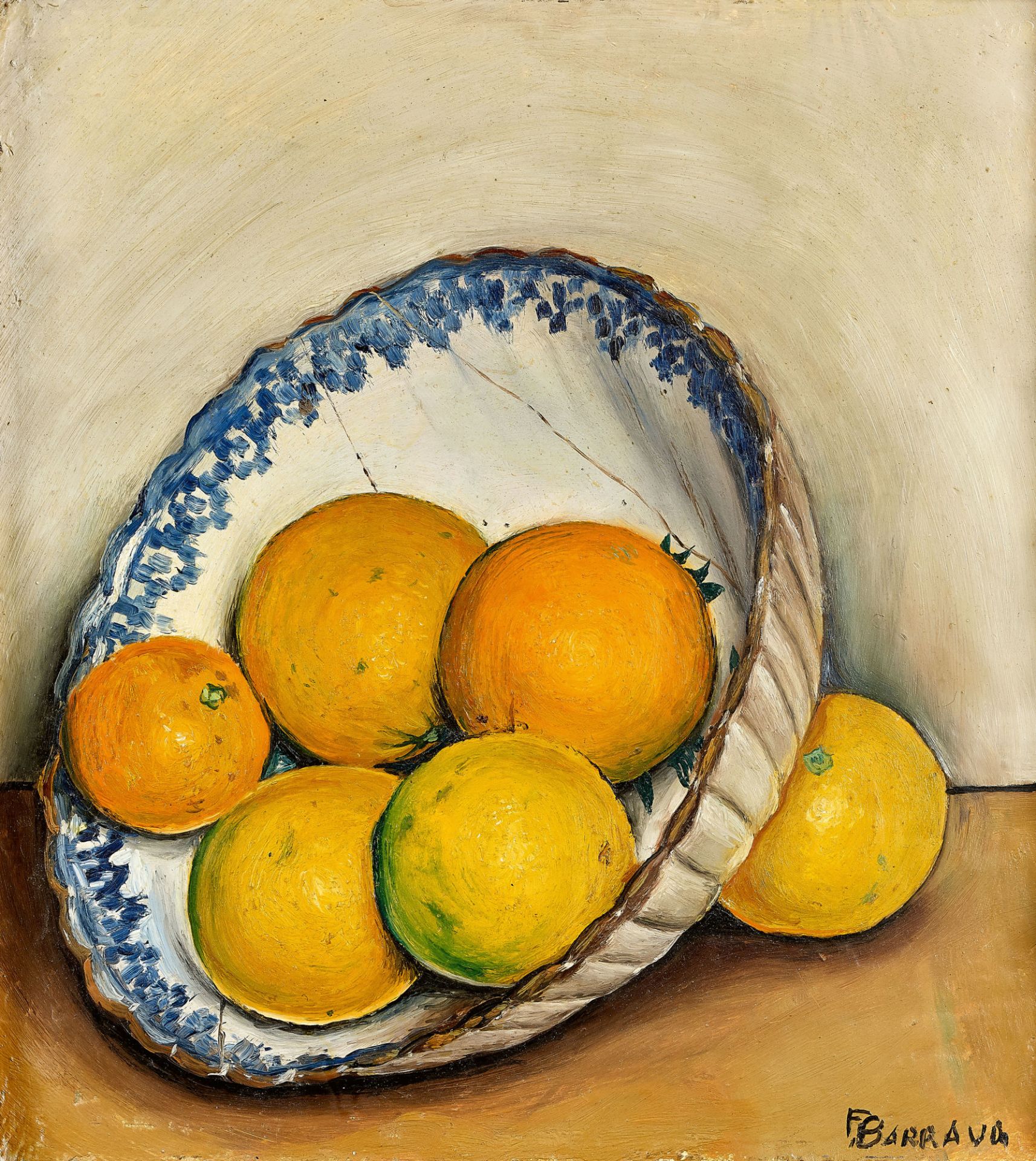 BARRAUD, FRANÇOIS ÉMILE: Nature morte aux oranges.