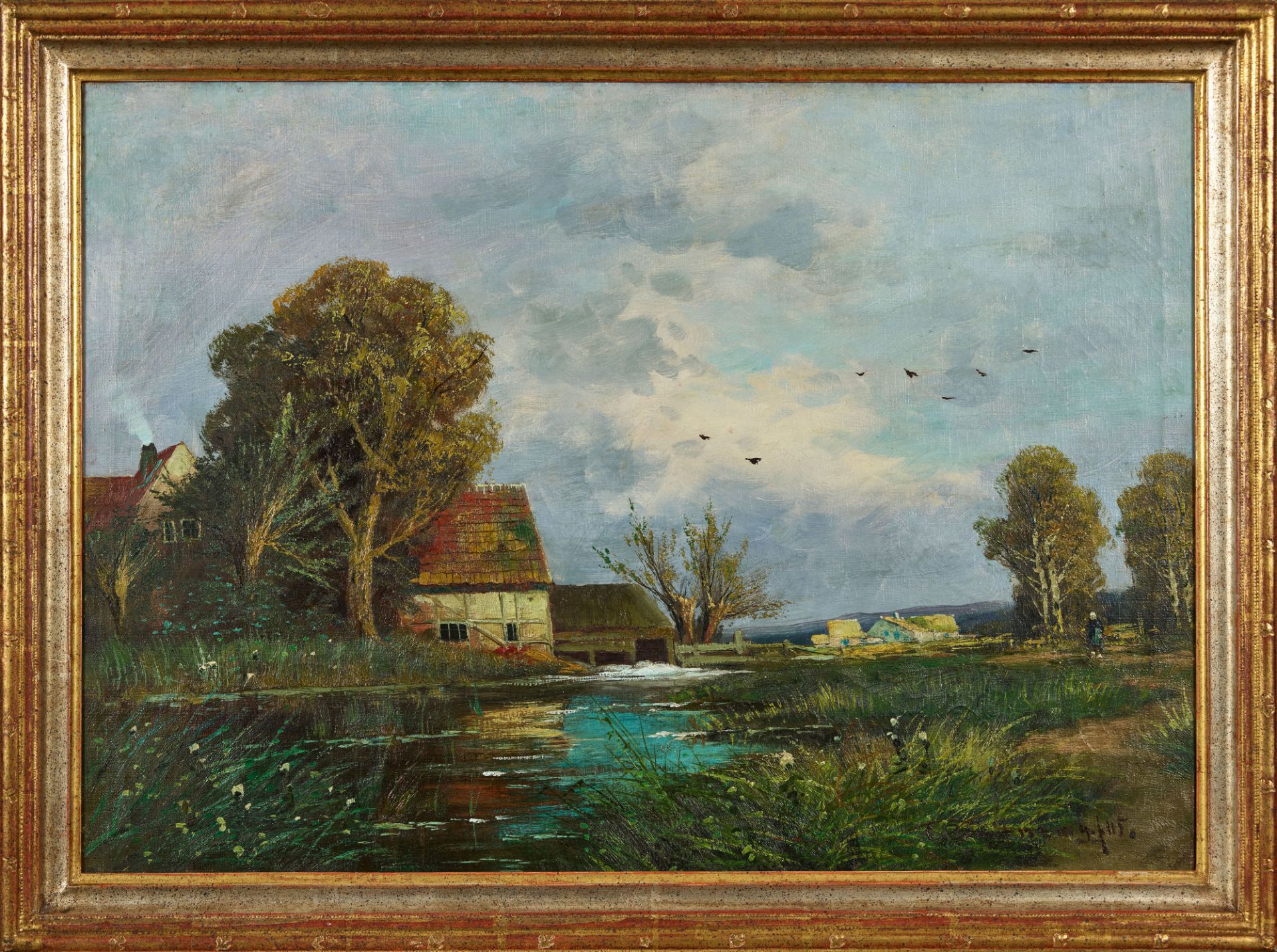 BREITNER, C.: Bauernhof am Weiher. - Bild 2 aus 2