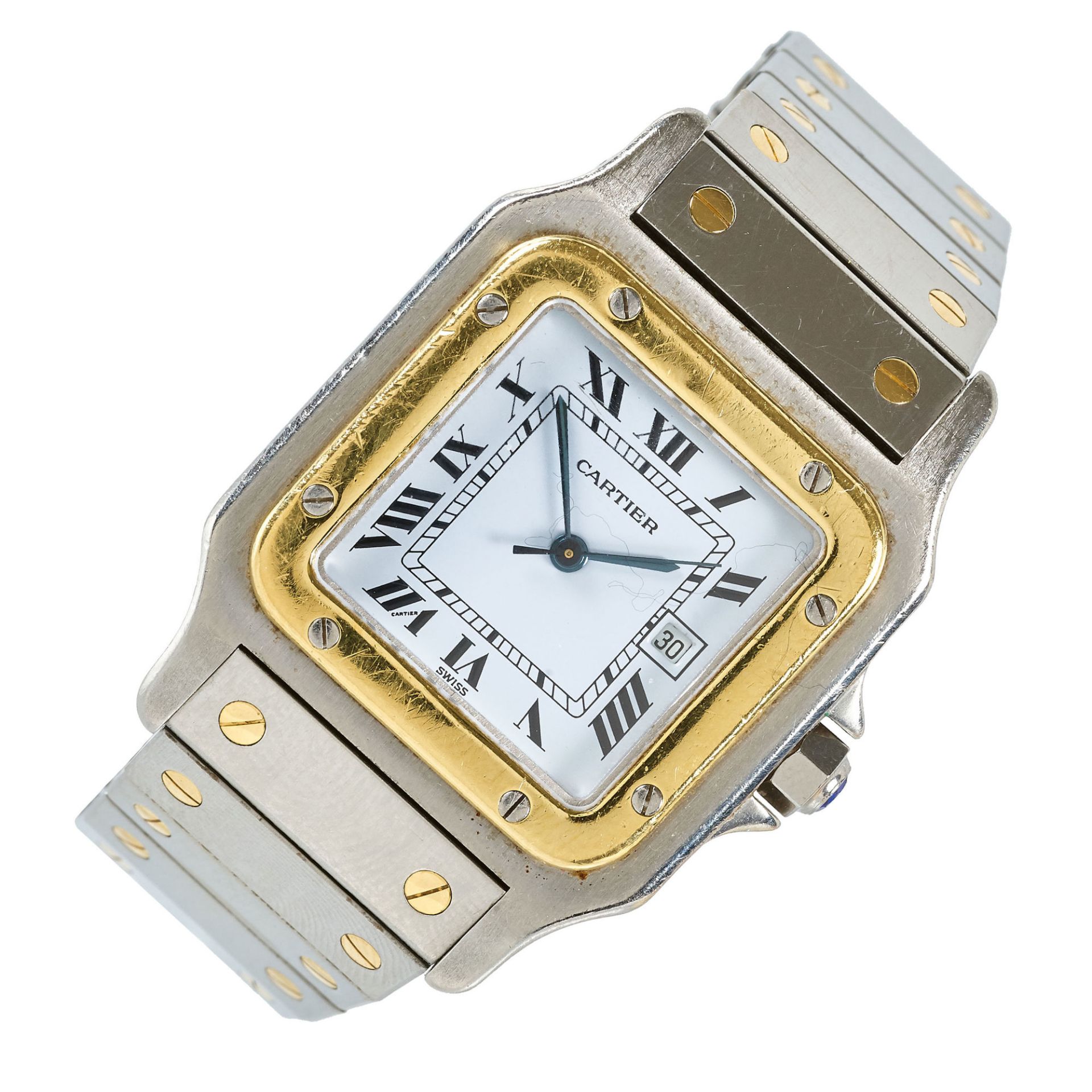 CARTIER: Herrenarmbanduhr "Santos". / Cartier, Gentleman's wristwatch Santos.