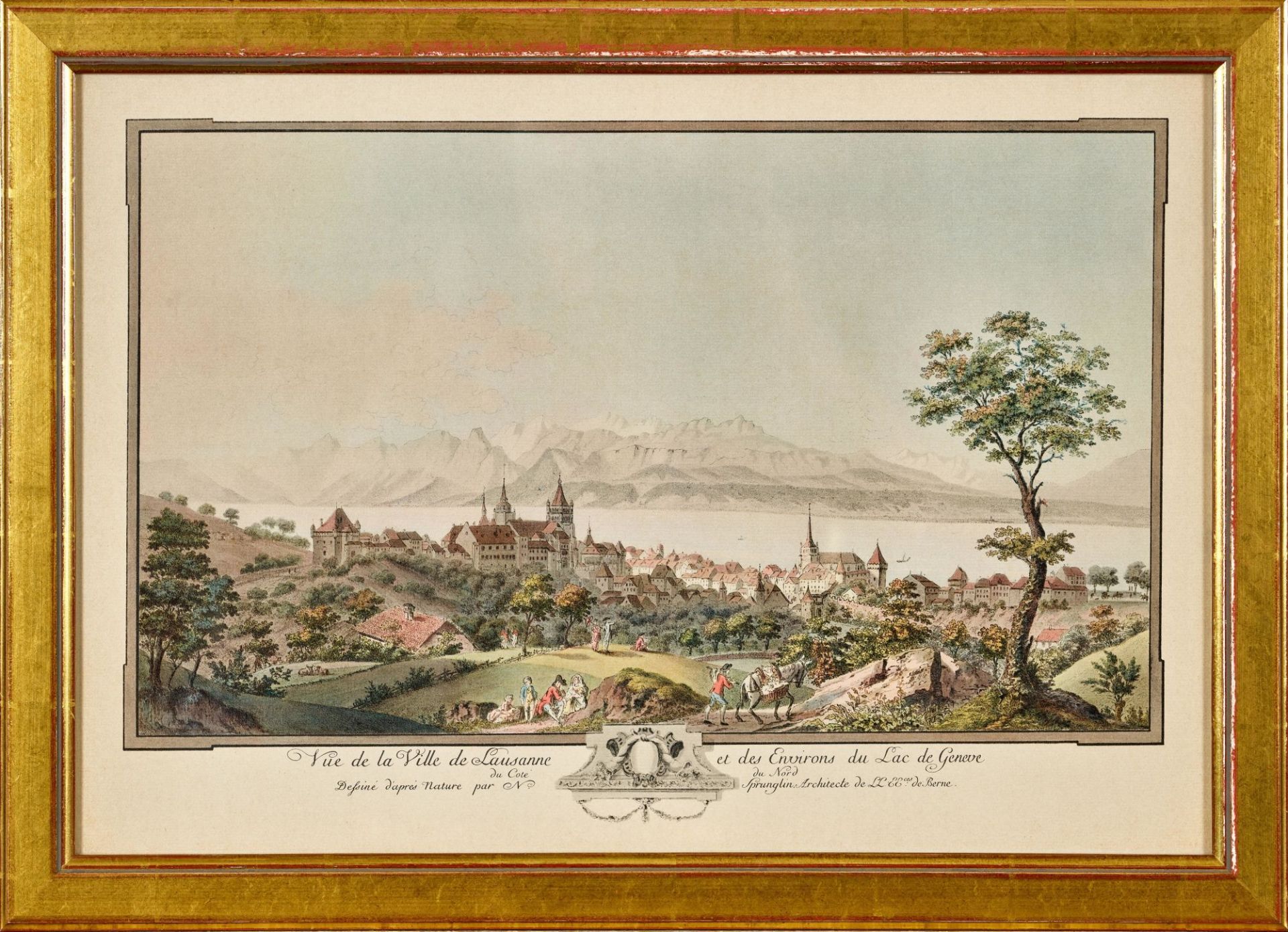SPRÜNGLIN, NIKOLAUS: "Vue de la Ville de Lausanne et des Environs du Lac de Geneve du Coté du Nord". - Image 2 of 2