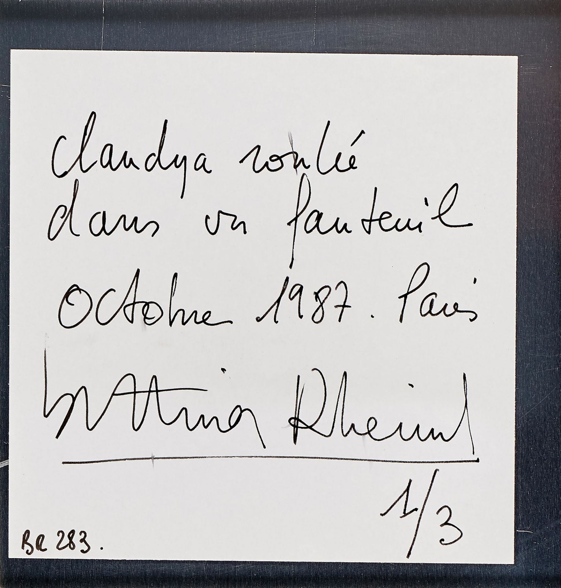 RHEIMS, BETTINA: "Claudya roulée dans un fauteuil". - Image 2 of 3