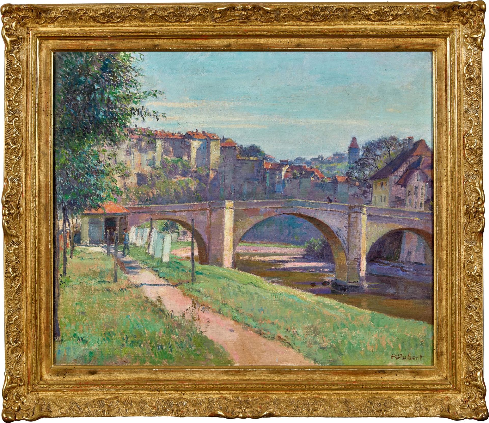 ROBERT, HENRI MARCEL: Pont de Saint-Jean à Fribourg. - Image 2 of 2