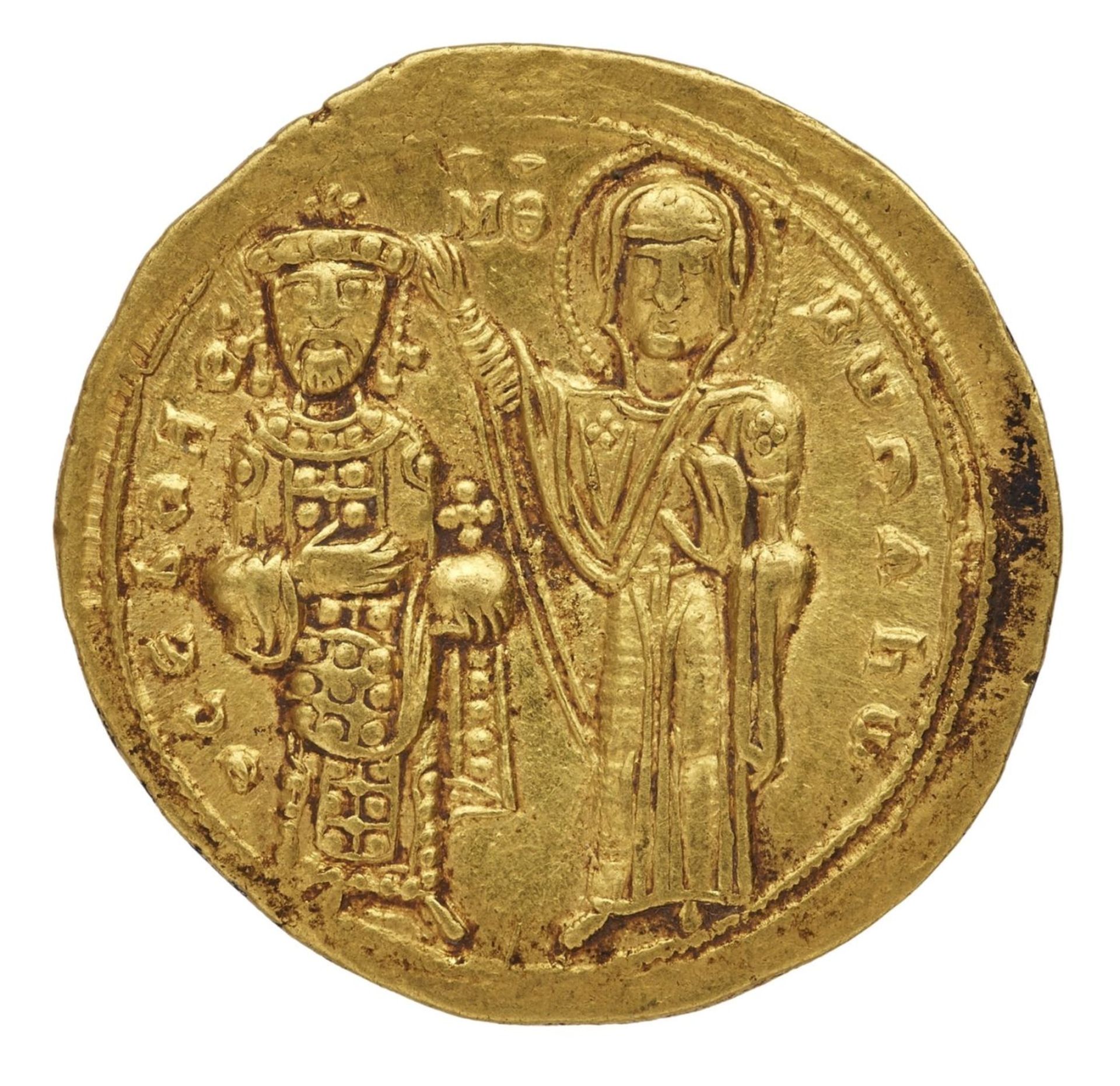 Antike Goldmünze, Histamenon, Kaiser Romanus III., Byzanz 1028-1034 - Bild 2 aus 2