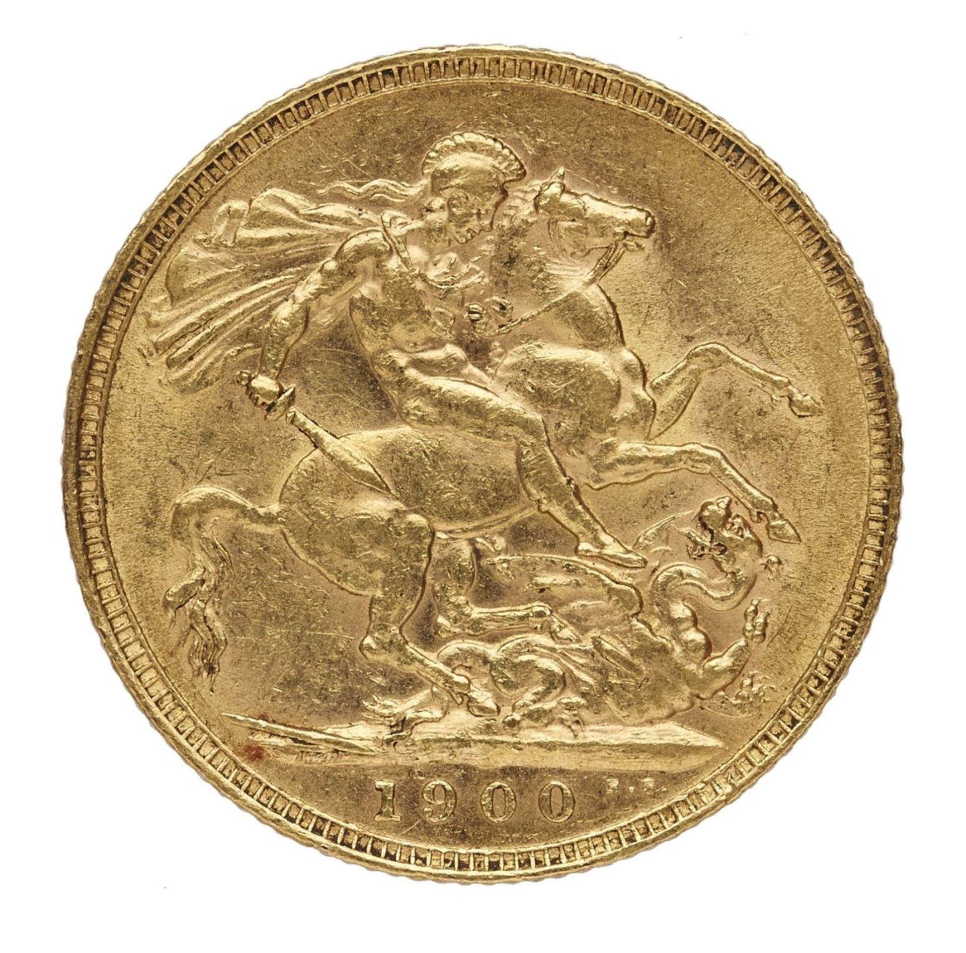 Goldmünze Sovereign, Queen Victoria, England 1900 - Image 2 of 2