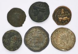 Konvolut v. 6 versch. antiken Münzen aus d. europäischen Raum