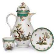 Kaffeekanne "Vögel und Geflügel", Meissen Punktzeit (1763-´80).