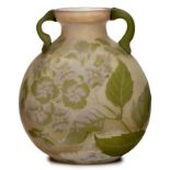 Vase mit Henkeln, Jugendstil, Gallé um 1900.