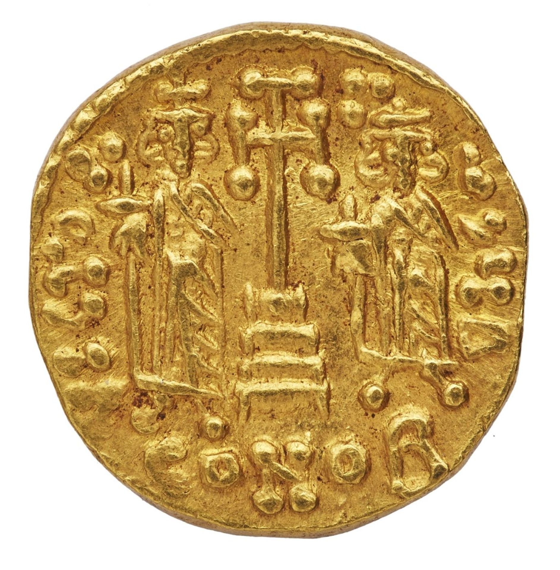 Antike Goldmünze, Solidus, Kaiser Konstantin IV., Byzanz 659-681 - Bild 2 aus 2