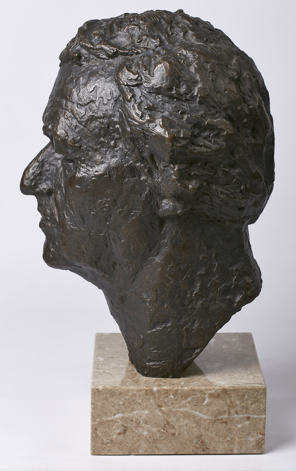 Gr. Bronze-Kopf "Herrenportrait" Zofia Wolska um 1960 - Image 3 of 3