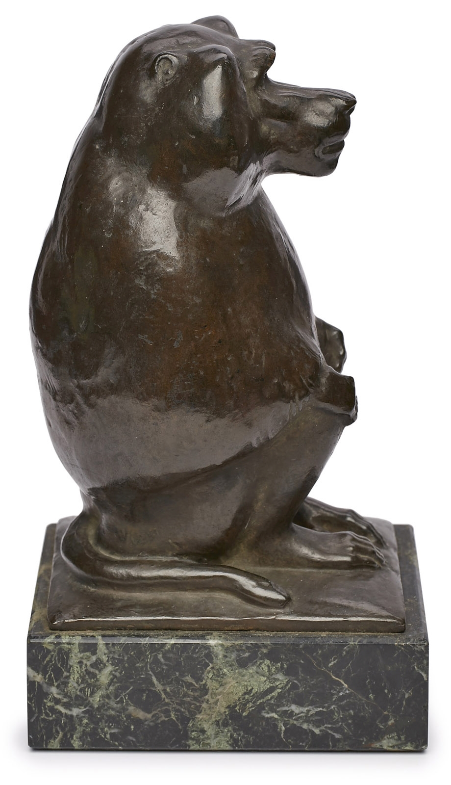 Bronze Richard Wilhelm Daniel Fabricius: Mantelpavian, hockend, um 1900. - Image 2 of 2