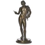 Gr. Bronze nach antikem Vorbild: Dionysos/ "Narziss von Pompeji", Neapel wohl um 1900.