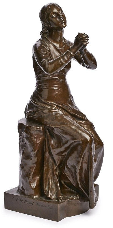 Gr. Bronze Paul Dubois: "Glaube", Paris um 1890.