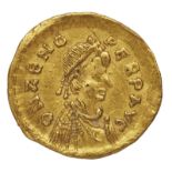 Antike Goldmünze, Tremissis, Kaiser Zenon, Oström. Reich 474 - 491