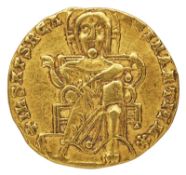 Antike Goldmünze, Solidus, Kaiser Romanos I. u. Christophoros, Byzanz 921 - 931